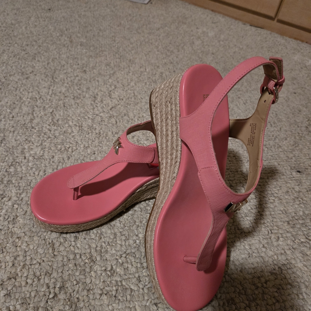 Michael Kors Pink Wedge Sandals